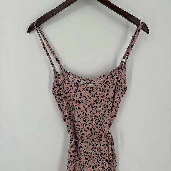 Reformation Vivette Pink Black Leopard Mini Slip Dress Size Small Party - Picture 6 of 14